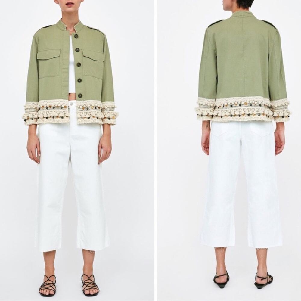 Zara Short Parka With Tassels.